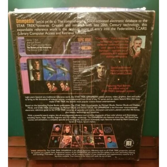 1995 Star Trek Omnipedia Computer Software CD-Rom Windows 95 Sealed NOS - Picture 2 of 2